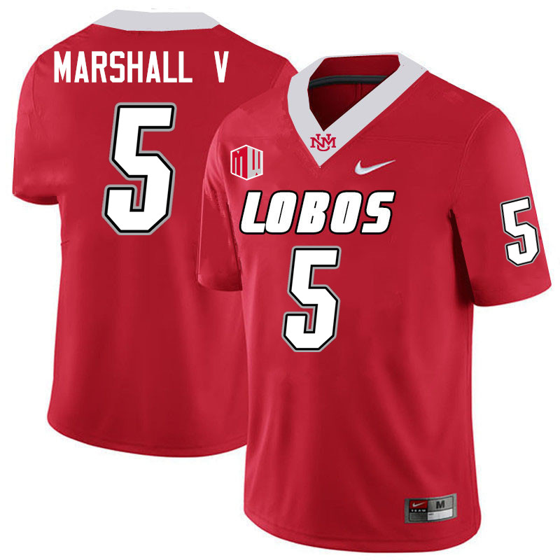 James Marshall V UNM Lobos Jersey,New Mexico Lobos Football Jersey,Uniforms-Red